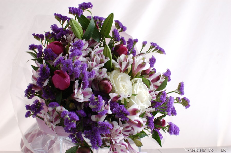 古希祝の花束 紫の花束 ラグジュアリーフラワー 花ギフト