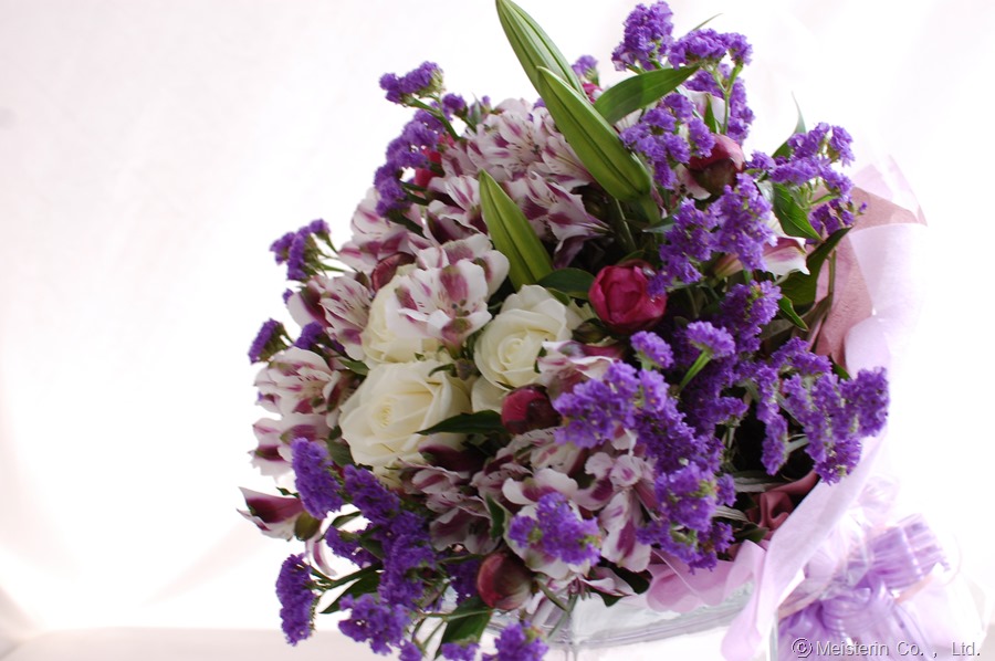 古希祝の花束 紫の花束 ラグジュアリーフラワー 花ギフト