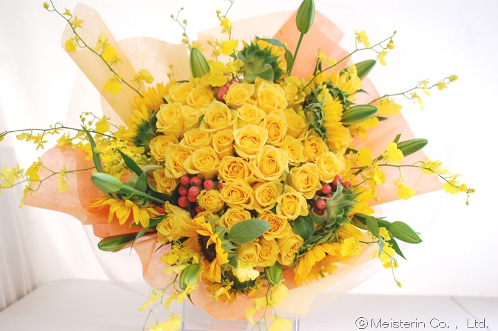 金婚式黄色い花束