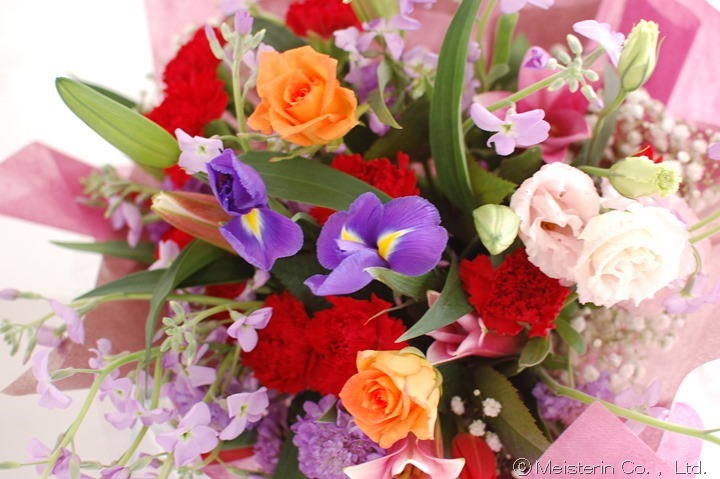 金婚式祝と誕生日祝の花束